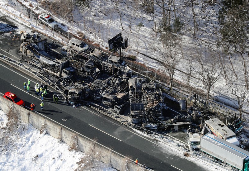 Deadly 67-Vehicle Pileup on Kan-Etsu Expressway Leaves Two Dead, Dozens Injured in Snowbound Gunma