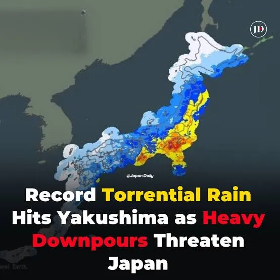 Japan Issues Heavy Rain Warning from Tohoku to Shikoku as Linear Rain Bands Threaten Tokai and Shikoku